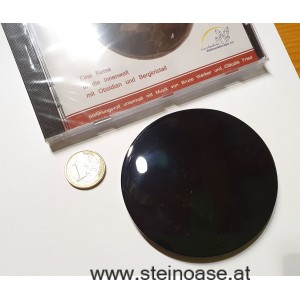 Obsidian Spiegel / Scheibe, rund, Ø 80mm
